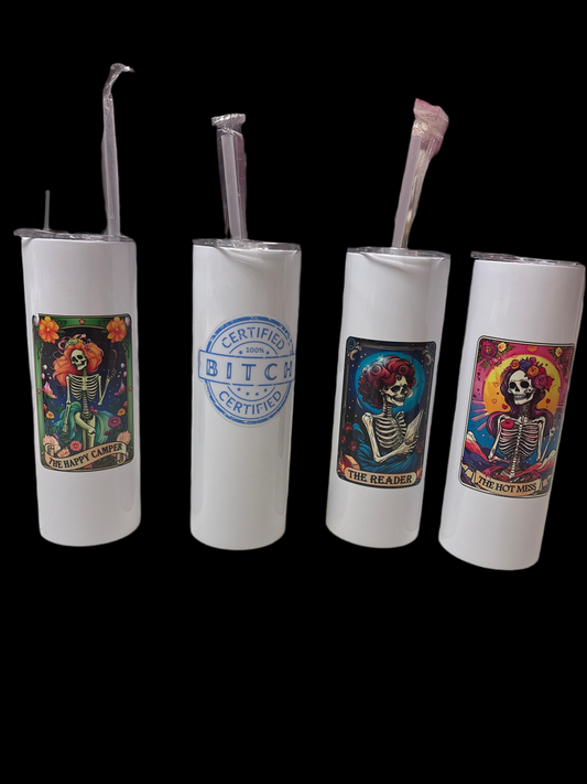 20oz White Skinny Tumbler WST02499