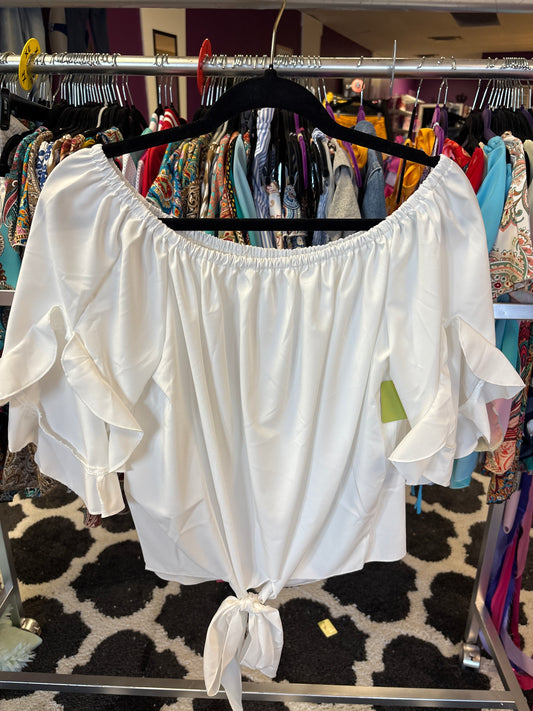 WHITE Tie Blouse WTB02499